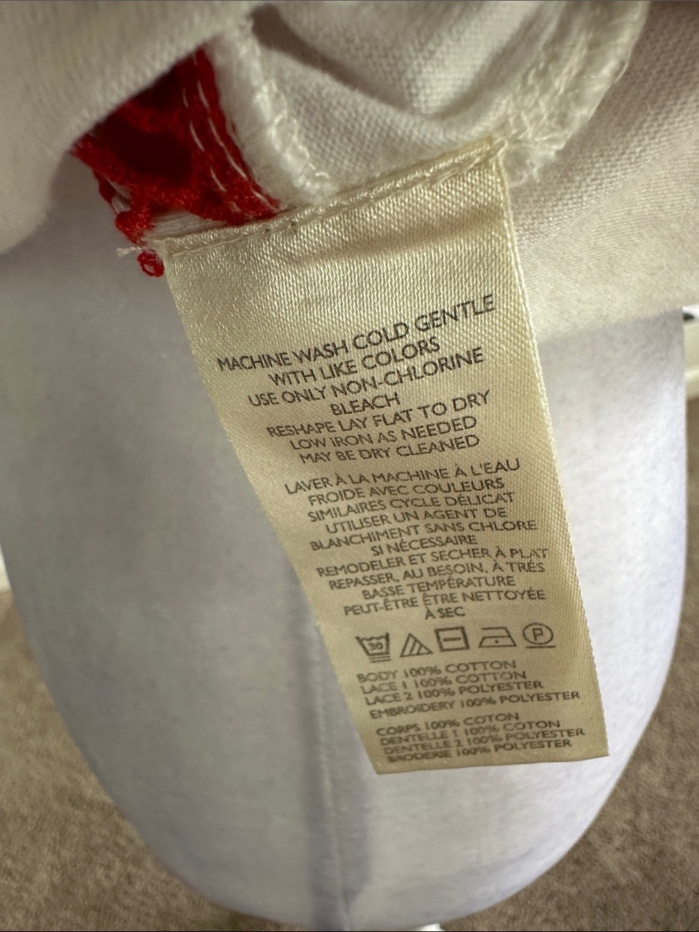 Anthropologie White Eyelet Blouse with Red Embroidery - Picture 8 of 10